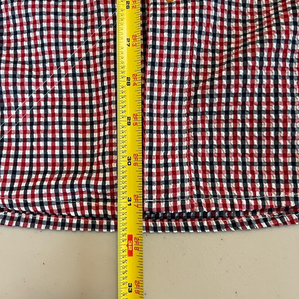 Orvis Clearwater Seersucker Shirt Short Sleeve Button Up Men’s Size Large Casual - Picture 11 of 12